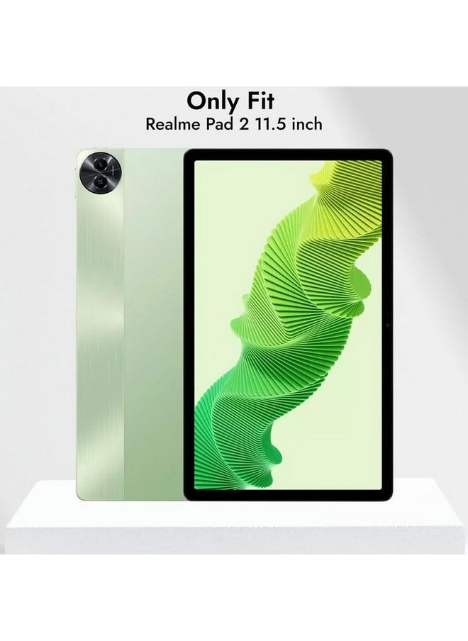 Robustrion - Robustrion Cover for Realme Pad 2 Cover Case 11.5 inch, Transparent Back Flip Case Cover for Realme Pad 2 Tablet Cover - Navy - Image 1