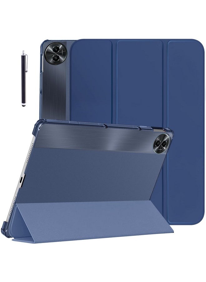 Robustrion - Robustrion Cover for Realme Pad 2 Cover Case 11.5 inch, Transparent Back Flip Case Cover for Realme Pad 2 Tablet Cover - Navy - Image 1