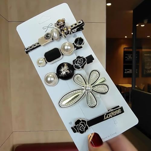 FRYIO Korean Hair Clips for Women & Girls– Pearl & Rhinestone Stylish Hair Accessories Pack of 11 Fashion Metal Hair Pins for Women & Girls - Image 5