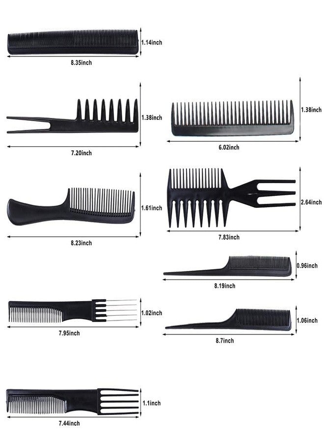 LOVHIDE Professional 10-Piece Hair Cutting Comb Set with 6 Sectioning Clips - Salon Styling Tools for Hairdressers, Barbers & Home Use - Anti-Static, Heat-Resistant, Durable Plastic Combs for All Hair Types - Image 4