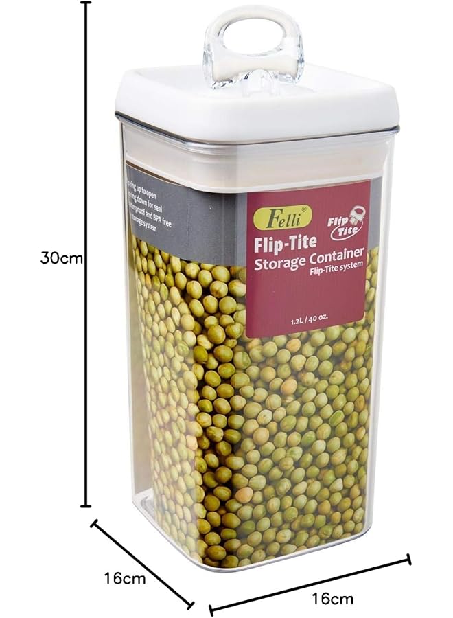 فيلي وعاء تخزين طعام مستطيل من فليب تايت، شفاف وأبيض، سعة 1.2 لتر، NLQ408A 60 - Image 5