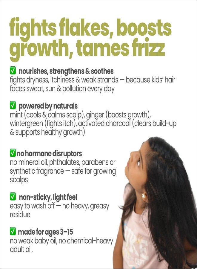 Tuco Kids Hair Oil with Extra Virgin Coconut, Mint, Ginger and Wintergreen For Itchy Scalp and Rough Hair for Kids Ages 2-5, 5-10, 10-15 | 100ml - Image 2