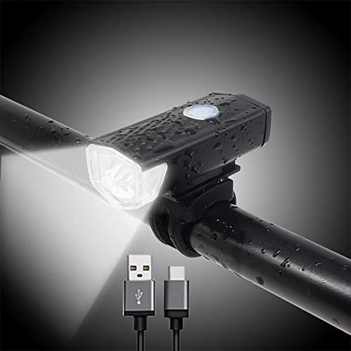 ShreNik USB Rechargeable Waterproof Cycle LED Front Rear Different Type Super Bright Bicycle Light Horn (Front LED 300 Lumens) - Image 1