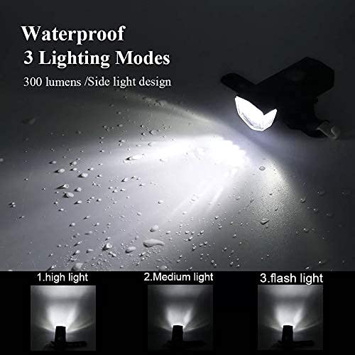 ShreNik USB Rechargeable Waterproof Cycle LED Front Rear Different Type Super Bright Bicycle Light Horn (Front LED 300 Lumens) - Image 3