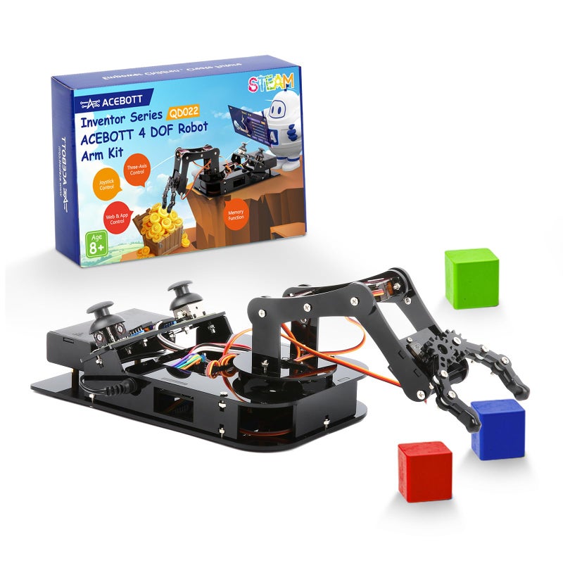 acebott 4DOF Robotic Arm Kit for Kids Compatible with Arduino IDE Programming ESP32 Smart Robot Arm Building Kit STEM Educational Desktop Toy with Joystick and Web App Control for Children Ages 8 and Adults - Image 3