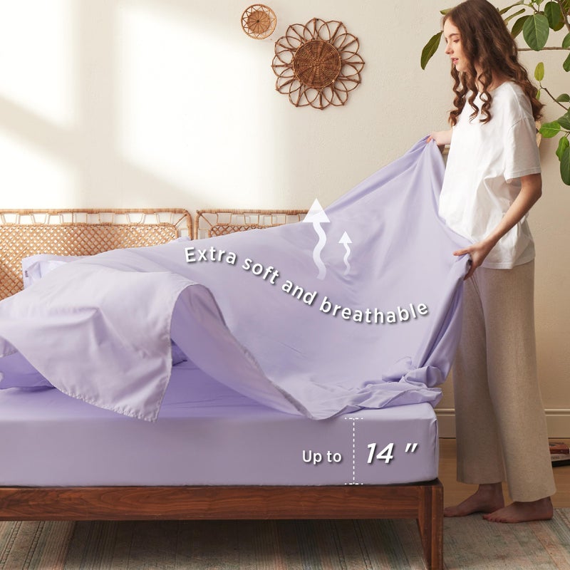 بيد شور مجموعة سرير توين توين - 5 قطع الفراش الأرجواني الأرجواني مجموعات سرير مزدوج في كيس مع زهور نباتية قابلة للانعكاس أغطية وسادة - Image 5