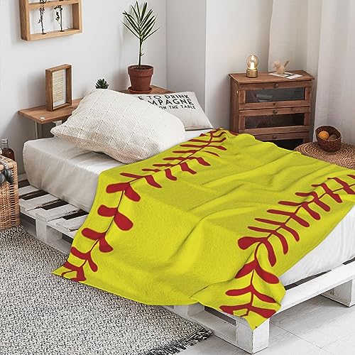AUIVTY Softball Blanket Softball Gifts for Boys Girls 8-12 Team Coach Gifts Yellow Throw Blanket Birthday (40"x50") - Image 3