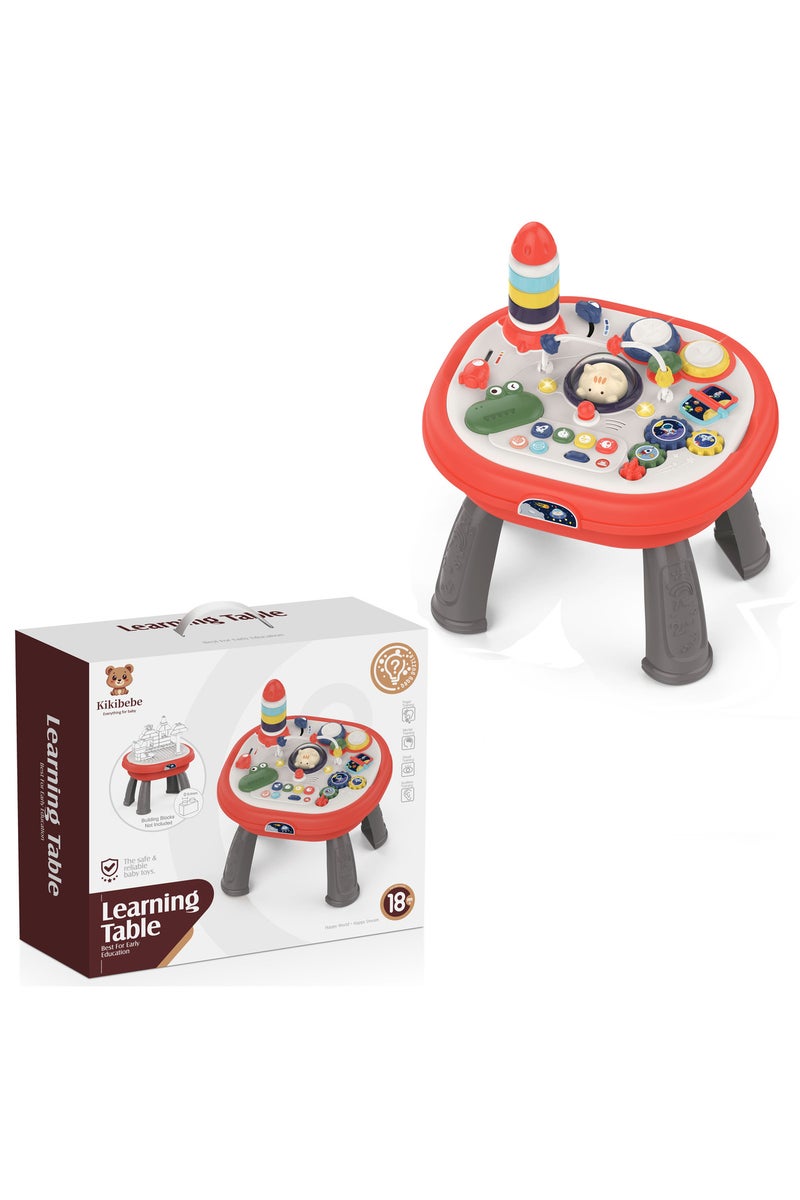 Kikibebe Meow Meow Multi-Functional Double-Sided Puzzle Game Table-Red - Image 3