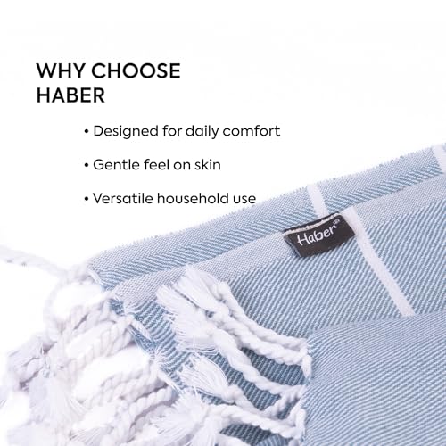 HABER Bath Towel Cotton, Ultra Soft & Highly Absorbent, Quick Dry Lightweight Luxury Towel for Bathroom, Spa & Travel-Sea Glass (Pack of 1, Large Size 76x 152cm, Summer Friendly, Fast Drying) - Image 2