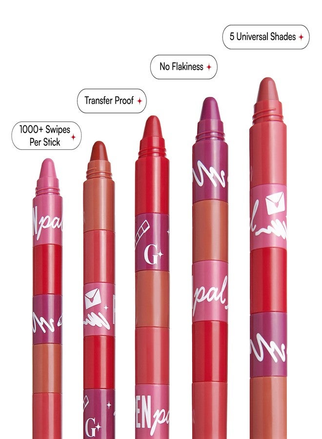 Gush Penpal 5-In-1 Lipstick| Five Shades In One| Multi-Use Stackable Lipstick For Lips, Long Lasting, Creamy Matte Finish| Moisturizing Formula With Intense Color Payoff, 4.8 G - Image 4