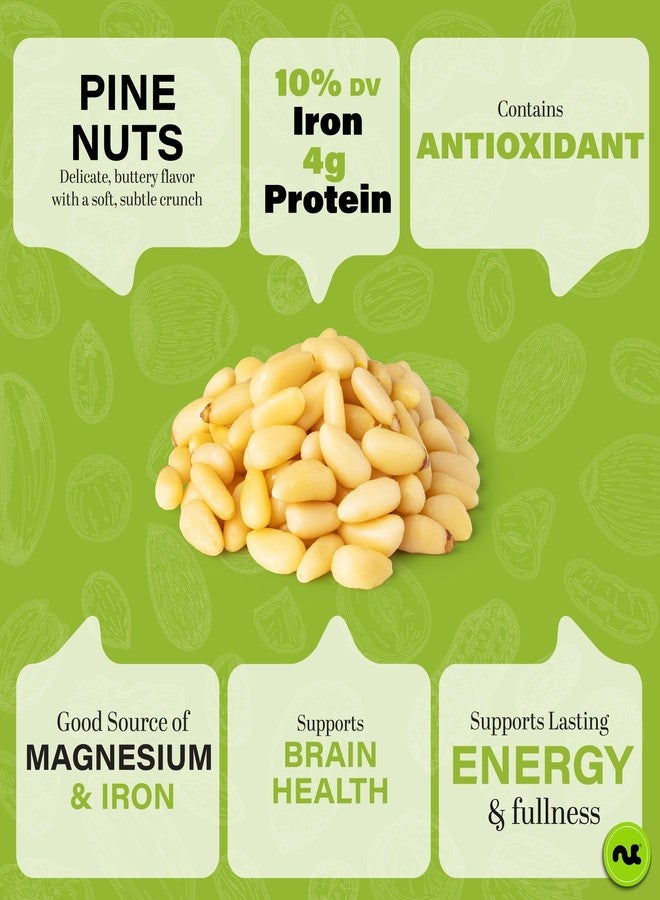 NUT CRAVINGS - Raw Pine Nuts Pignolias, Unsalted, Shelled, (16oz - 1 LB) Packed Fresh in Resealable Bag - Kosher Healthy Snack, Food Assortments Ideal for Trail Mixed Nuts - Image 2