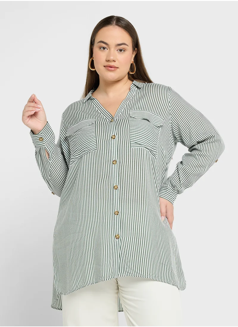 Vero Moda Curve Striped Pocket Detail Tunic