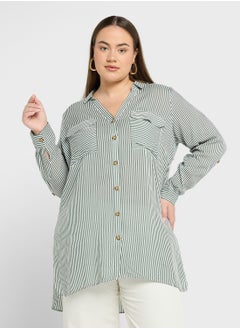 Vero Moda Curve Striped Pocket Detail Tunic  - Image 1