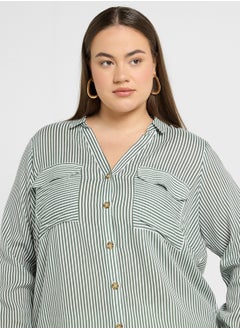 Vero Moda Curve Striped Pocket Detail Tunic  - Image 3