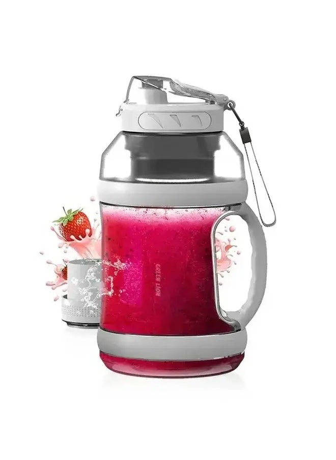 GREEN LION Green Lion MEGA PRO Portable Blender, 2000ml Bottle Capacity, 18000 RPM Powerful Motor, 4000mAh Battery, 304 Stainless Steel Blade Material Mix fruits Perfectly - White  - Image 1