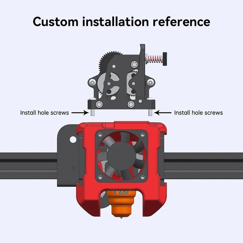 3D Printer Extruder : Black All-metal Hardened Steel Nickel-plated Gear - High Precision CNC Processed, Wide Consumable Compatibility for Ender 3, Ender 5, CR-10 Series 3D Printers - Image 5