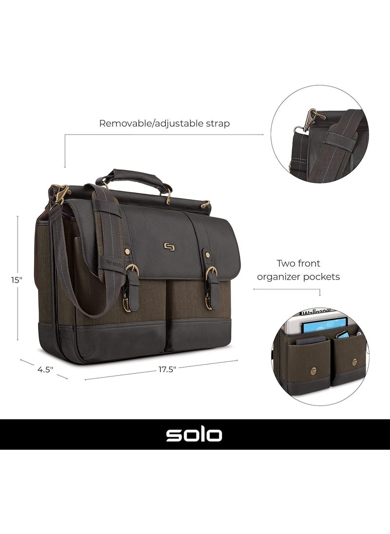 Solo Solo New York Briefcase  Laptop Carrying Bag for Women  Men Brief for Travel  Work Internal Tablet Pocket Adjustable Shoulder Strap Fits 156 Computer  Thompson Brown  - Image 2