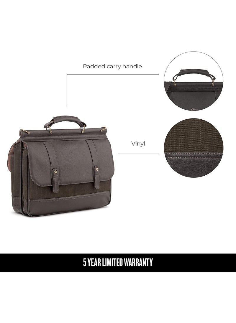 Solo Solo New York Briefcase  Laptop Carrying Bag for Women  Men Brief for Travel  Work Internal Tablet Pocket Adjustable Shoulder Strap Fits 156 Computer  Thompson Brown  - Image 5
