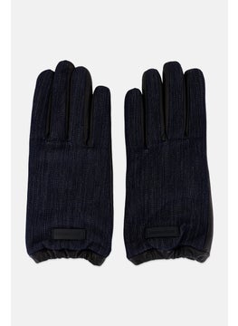 EMPORIO ARMANI Men 1 Pair Brand Logo Gloves, Black  - Image 1