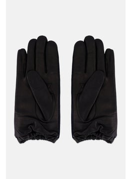 EMPORIO ARMANI Men 1 Pair Brand Logo Gloves, Black  - Image 2