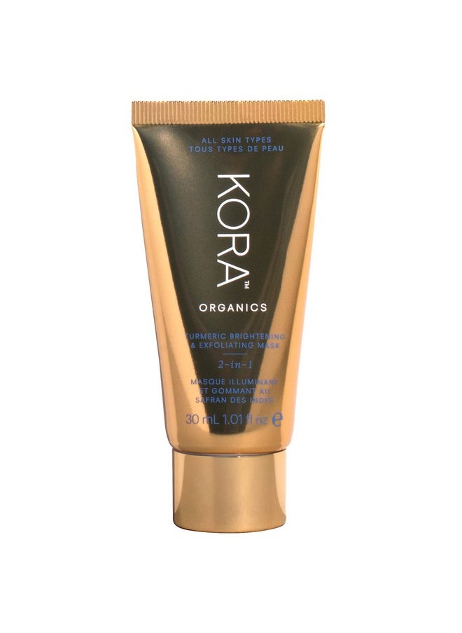 Kora Organics - Turmeric Brightening & Exfoliating Mask Multiuse Facial Scrub Polish & Illuminate Certified Organic Exfoliating Face Mask Cruelty Free 1.01 Fl Oz - Image 1