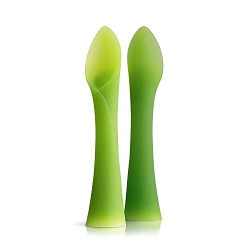 Olababy 100% Silicone Soft-Tip Training Spoon for Baby Led Weaning 2pack - Image 1