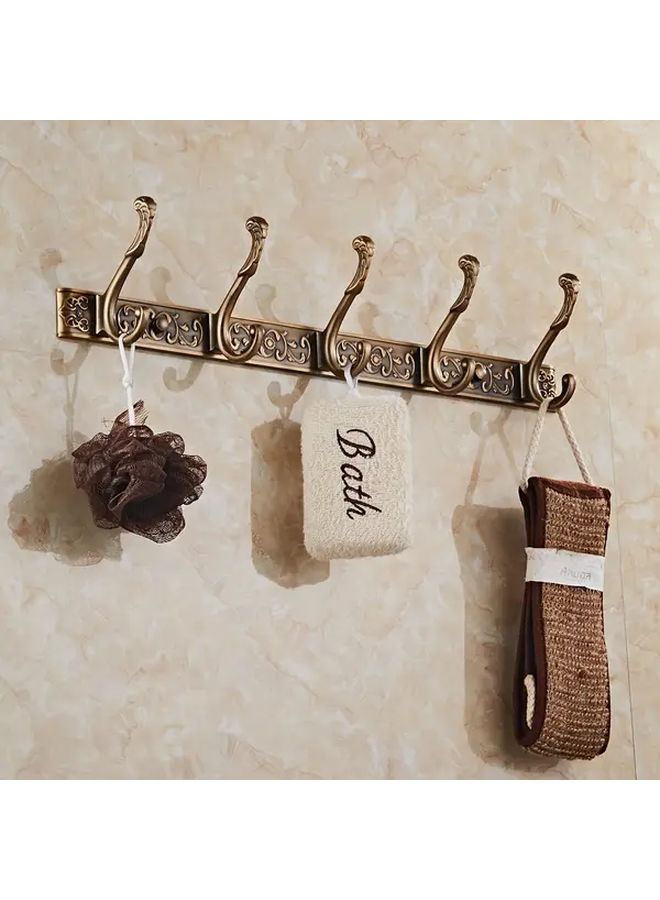 Antique Four Row Vintage Aluminum Clothes Hooks Rust Resistant Wall Mounted For Kitchen Bathroom - Image 2