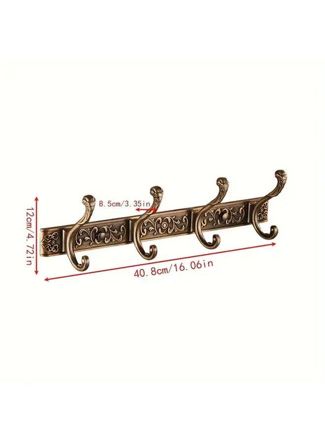 Antique Four Row Vintage Aluminum Clothes Hooks Rust Resistant Wall Mounted For Kitchen Bathroom - Image 1