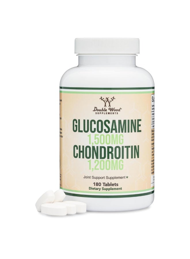 Double Wood Supplements Glucosamine Chondroitin Triple Strength – 180 Tablets Double Wood Supplements - Image 1