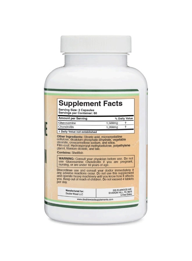 Double Wood Supplements Glucosamine Chondroitin Triple Strength – 180 Tablets Double Wood Supplements - Image 2