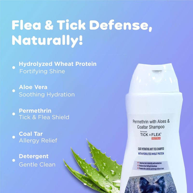 Pil Tick & Flea Ultra Medicated Dog Shampoo with Hydrolyzed Wheat Protein | Kills Ticks & Fleas | Prevents Skin Infections | Soothes and Deodorizes Skin Coat (200ml) - Image 4