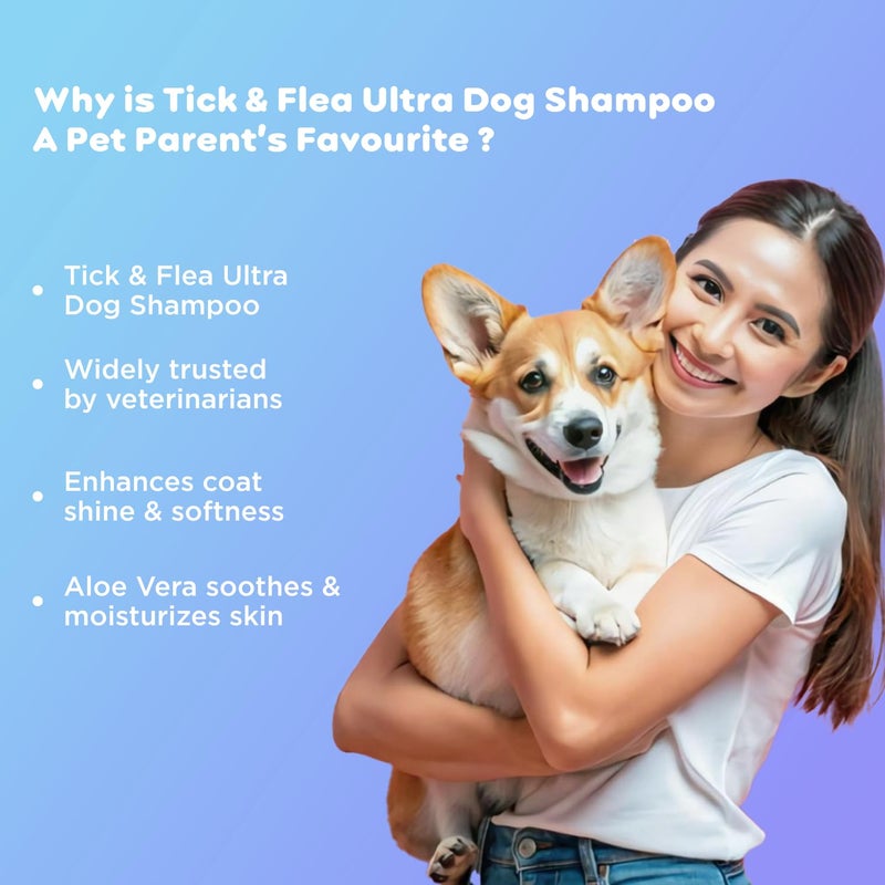 Pil Tick & Flea Ultra Medicated Dog Shampoo with Hydrolyzed Wheat Protein | Kills Ticks & Fleas | Prevents Skin Infections | Soothes and Deodorizes Skin Coat (200ml) - Image 3