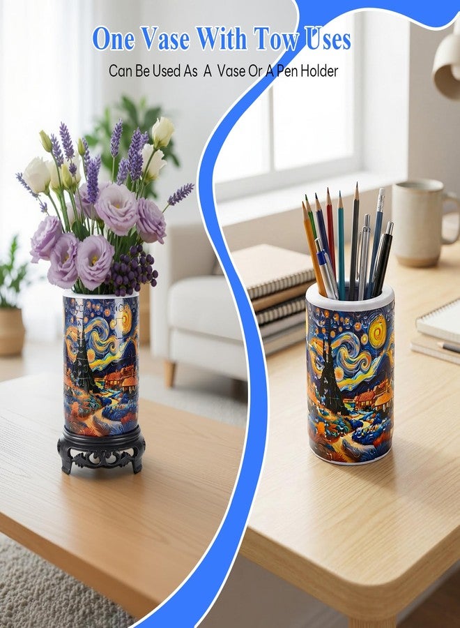 MONVIE 3D Puzzles Vase for Adults, LED 84 Pieces Plastic DIY Unique Pattern 3D Puzzles Planter, Crafts for Adults Gift Birthday Gifts for Flower Arrangements Pen Holder and Home Decor - Image 3
