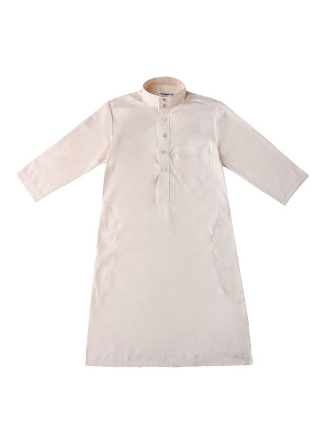 اليشمك فستان كورتا كاجوال بأكمام طويلة بيج - Image 1