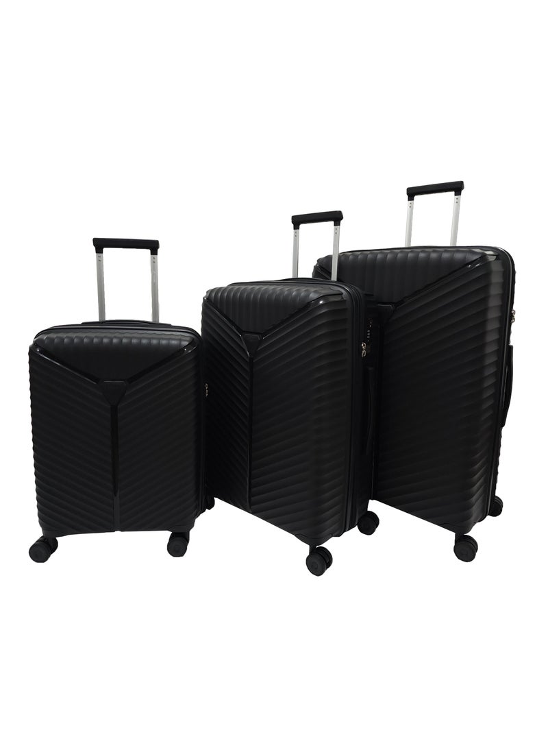 ROWER Luggage Set Expandable Travel Bag Trolley 3 Pieces Set With Spinner Wheels & Lock (20/24/28 Inches) - Image 1