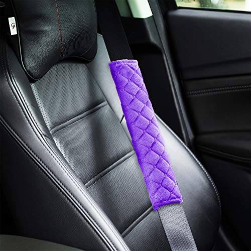 Tatuo 4 Pack Seat Belt Cover Extra Long Seat Belt Pads for Car Soft Comfort Shoulder Strap Covers Harness Pads Helps Protect Your Neck and Shoulder(10.6 Inch,Purple) - Image 4