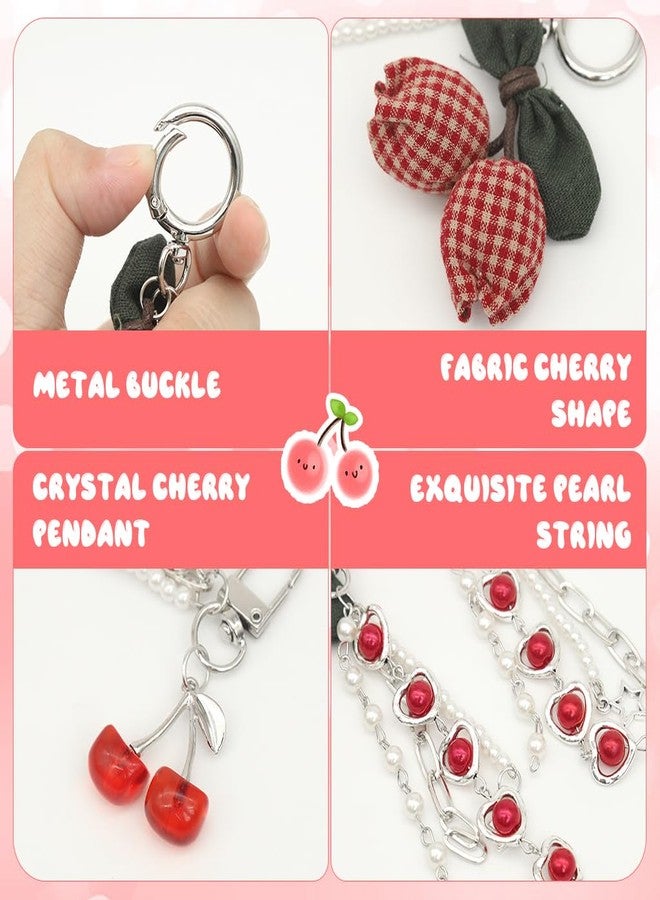 ZORBES® 2Pcs Red Cherry Phone Charms for Girls, Cute Charmes Phone Chain Phone Accessories for Girls Fashion Mobile Charms Aesthetic Charms, Phone & Bag Decoration - Cute Phone Charms for Phone Case - Image 4