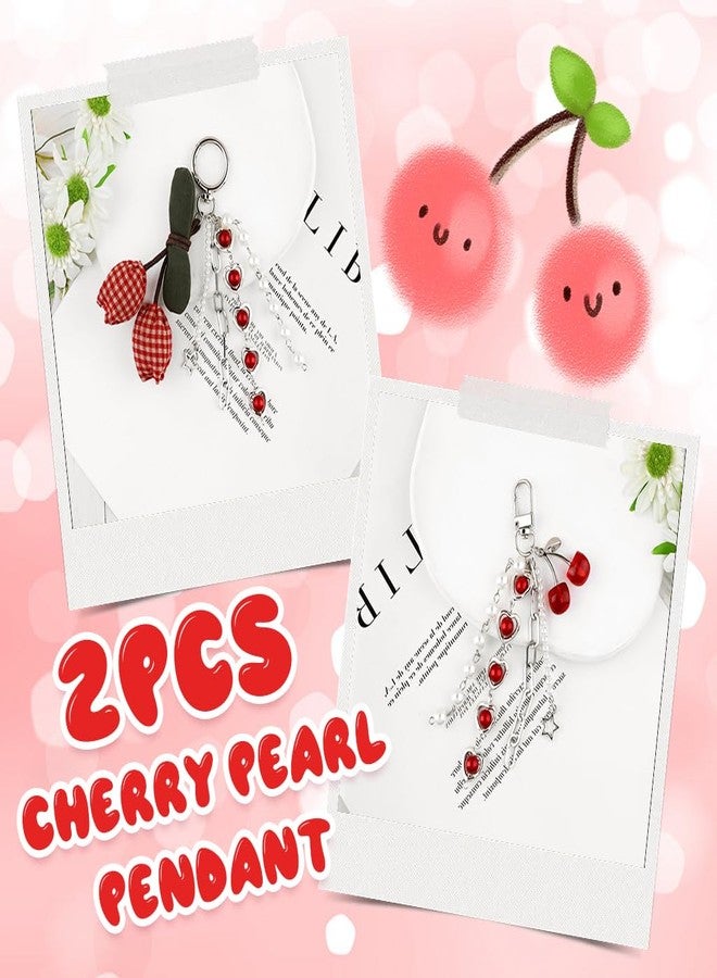 ZORBES® 2Pcs Red Cherry Phone Charms for Girls, Cute Charmes Phone Chain Phone Accessories for Girls Fashion Mobile Charms Aesthetic Charms, Phone & Bag Decoration - Cute Phone Charms for Phone Case - Image 3
