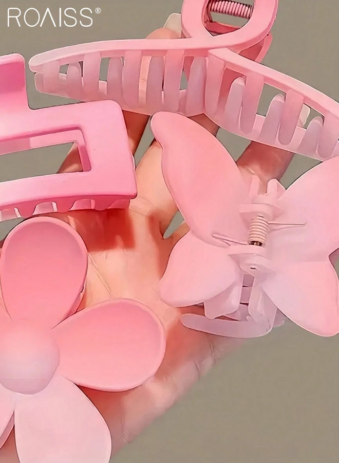 رويس 8 قطع مشابك شعر للنساء، مشابك مخالب الزهور للشعر الكثيف، إكسسوارات شعر غير قابلة للانزلاق مع أنماط متعددة، مشابك مخالب شعر ملونة وحزمة متنوعة، مثالية للفتيات - Image 3