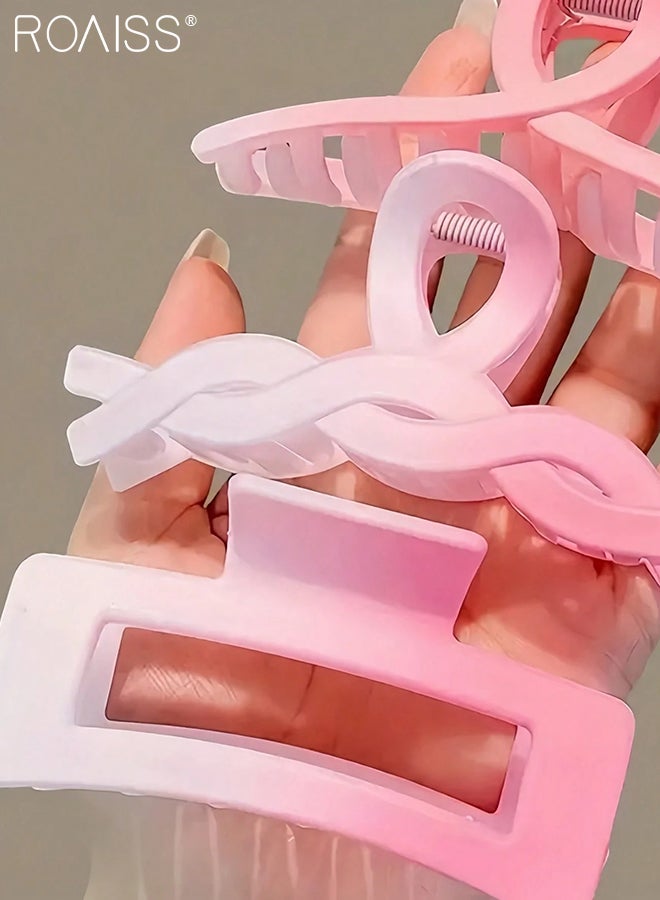 رويس 8 قطع مشابك شعر للنساء، مشابك مخالب الزهور للشعر الكثيف، إكسسوارات شعر غير قابلة للانزلاق مع أنماط متعددة، مشابك مخالب شعر ملونة وحزمة متنوعة، مثالية للفتيات - Image 4