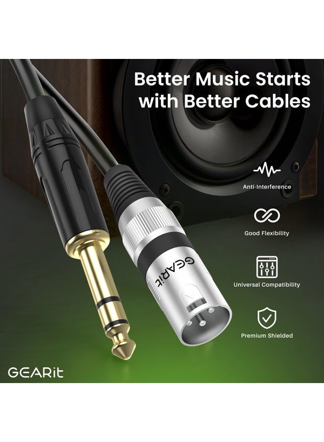 GearIT XLR Male to TRS Male 1/4 inch 6.35mm (TRS to XLR Male Cable) 15 Feet - with 1/8 inch 3.5mm Adapter - Image 4