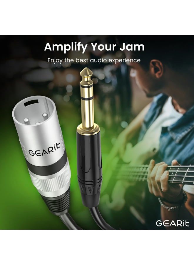 GearIT XLR Male to TRS Male 1/4 inch 6.35mm (TRS to XLR Male Cable) 15 Feet - with 1/8 inch 3.5mm Adapter - Image 5