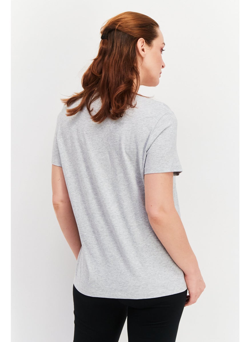 PUMA Women Sportswear Fit Short Sleeves Running T-Shirts, Grey/Black  - Image 2