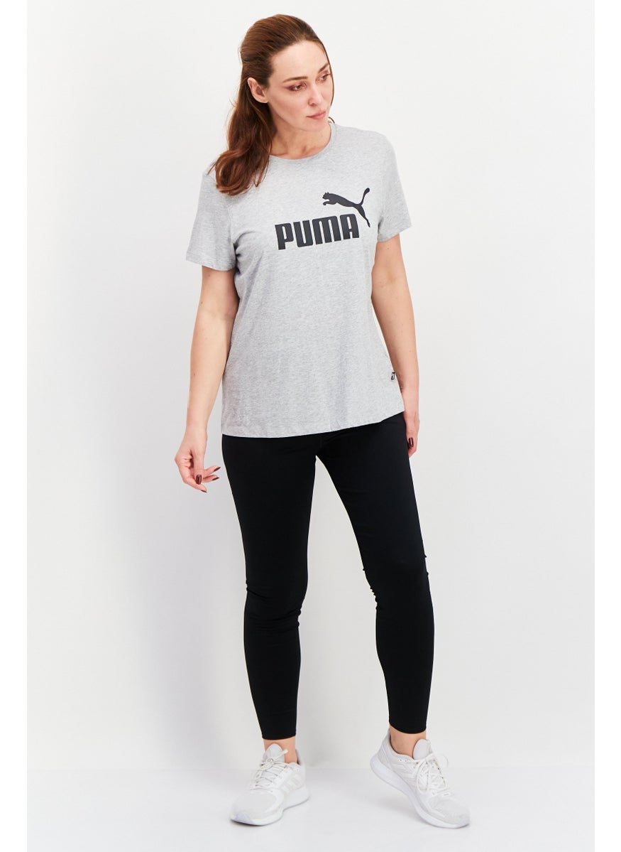 PUMA Women Sportswear Fit Short Sleeves Running T-Shirts, Grey/Black  - Image 4