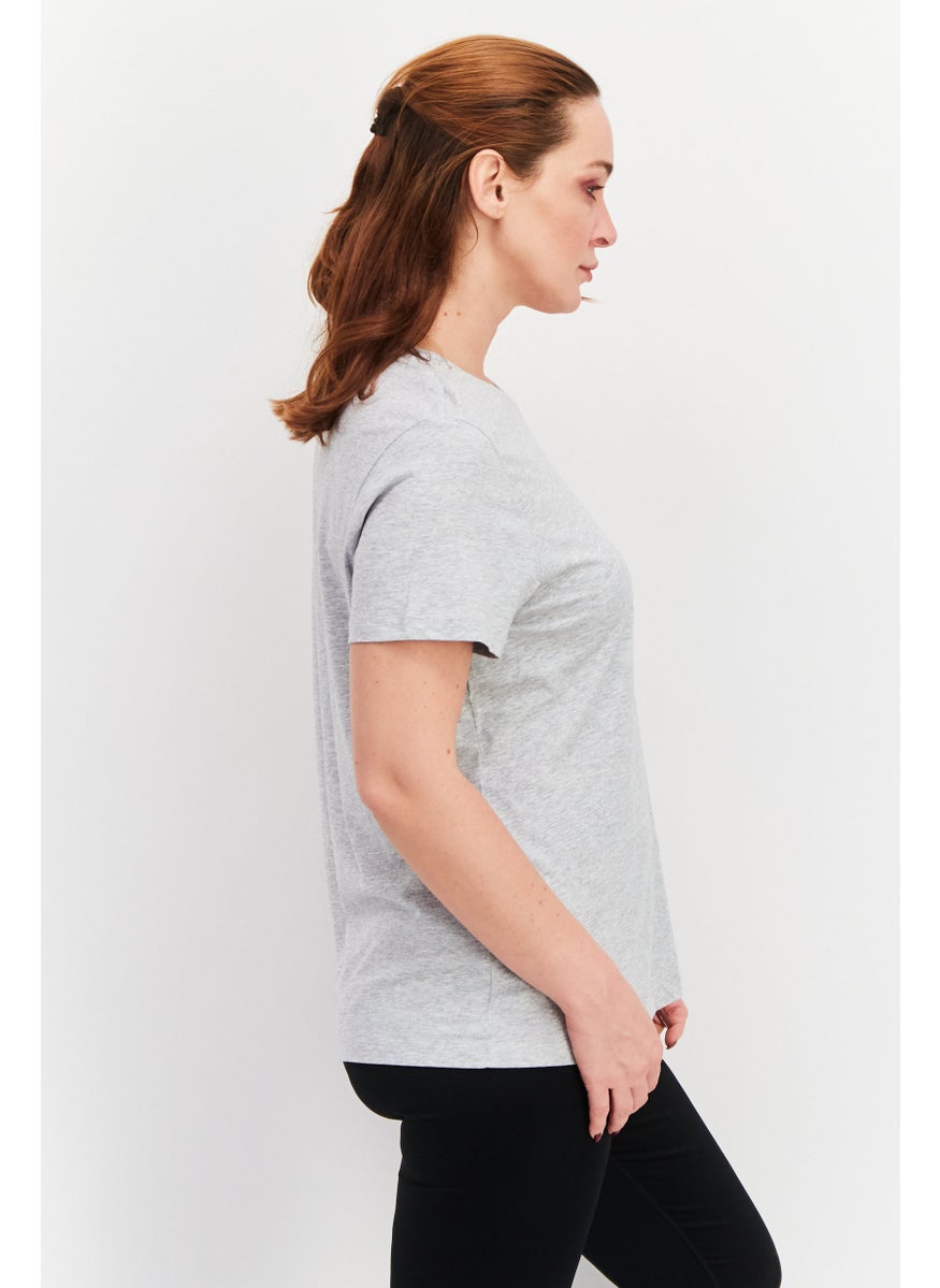 PUMA Women Sportswear Fit Short Sleeves Running T-Shirts, Grey/Black  - Image 3
