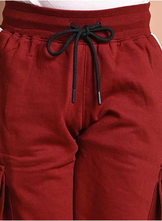ليلك Solid Plain Drawstring Joggers
