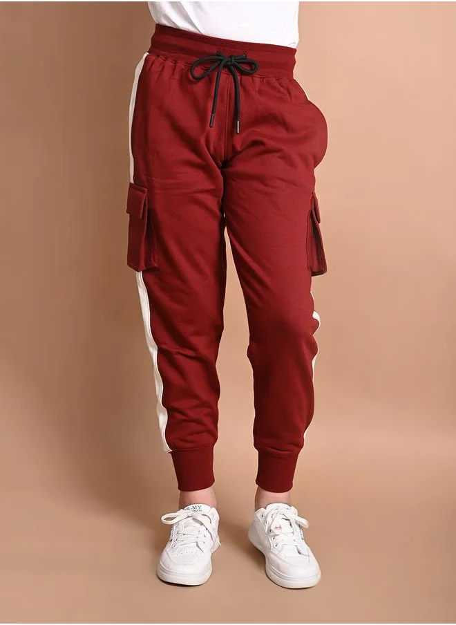 ليلك Solid Plain Drawstring Joggers