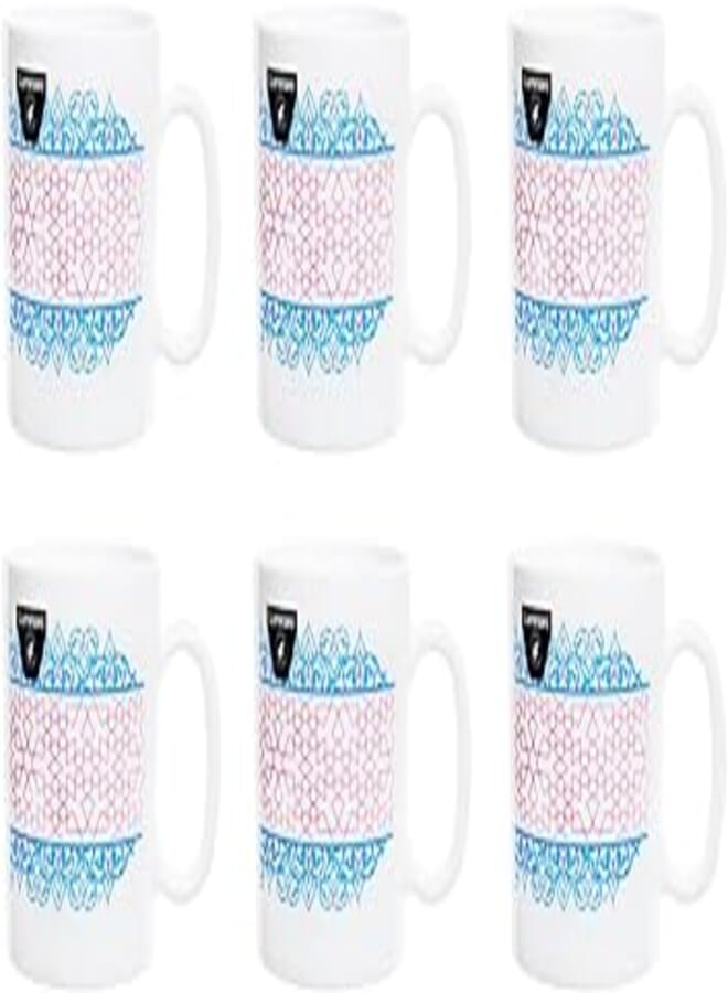 Luminarc Luminarc Essence Bussaba High Quality Printed Arcopal Mug Set of 6 Pieces 320 ml - White 