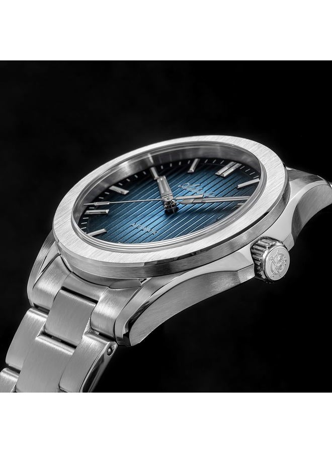 ADDIESDIVE Mens Luxury Automatic Watch NH35 Sapphire Crystal Brushed Dial Luminous 200M Waterproof Stainless Steel Band, blue, 38 mm, Dress - Image 5