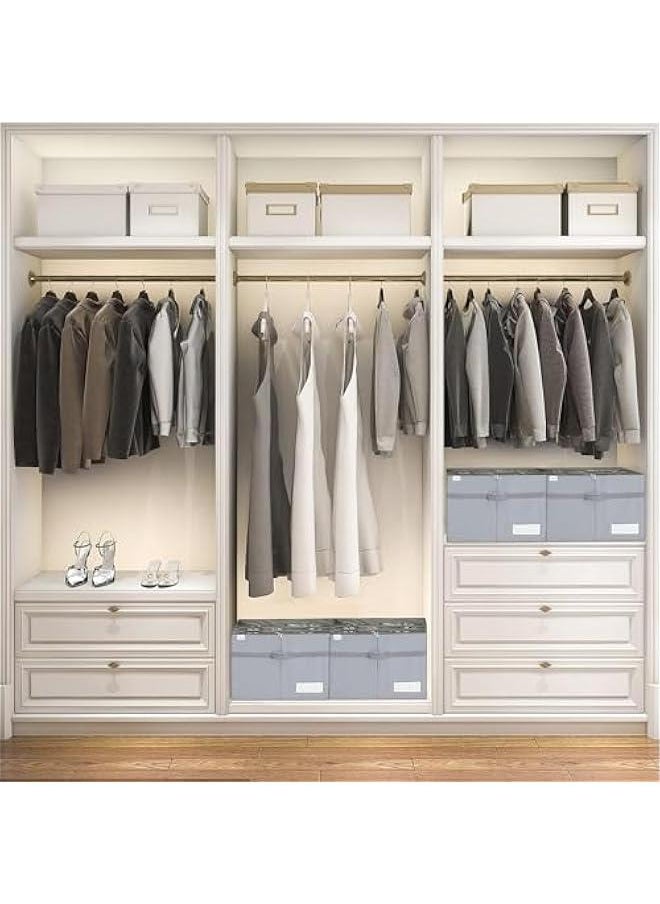 HOOKOR Shoe Organizer for Closet, Fits 16 Pairs, Large Shoe Box Storage Containers, Clear Foldable Shoe Storage Bins w/Bottom Support, Space Saving Shoes Holder w/Reinforced Handles, Gray  - Image 5